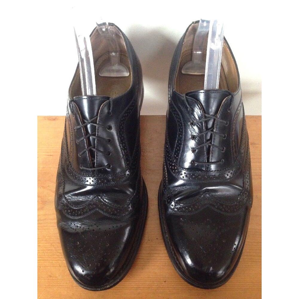 Vintage Towncraft Black Leather Soles Mens Wingtips Dress Oxfords Shoes 10D 44